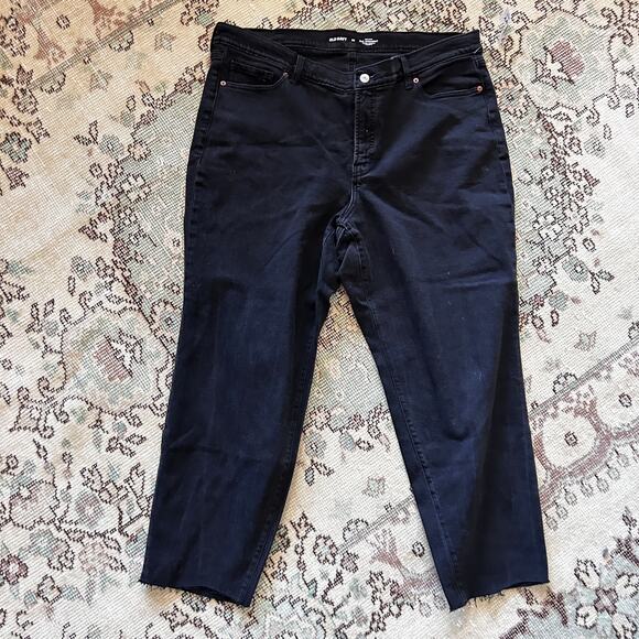 Old Navy High Waisted OG Straight Ankle Jeans 20 Black NWT Womens - Picture 2 of 6